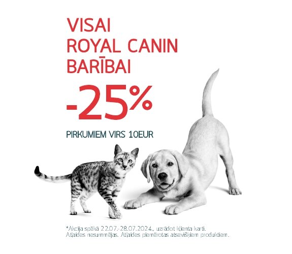 Royal Canin barībai -25%