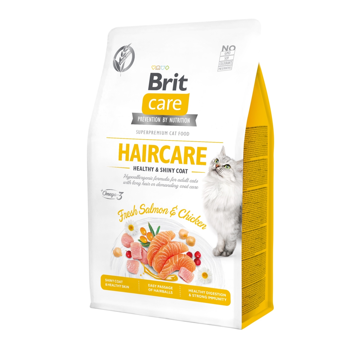 BRIT Care Haircare sausā barība kaķiem lasis/vistas gaļa 400g - Produkta attēls