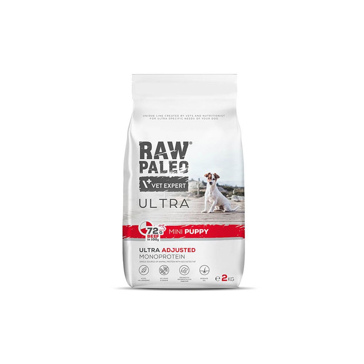 RAW PALEO Ultra Mini sausā barība kucēniem, liellops, 2kg - Produkta attēls