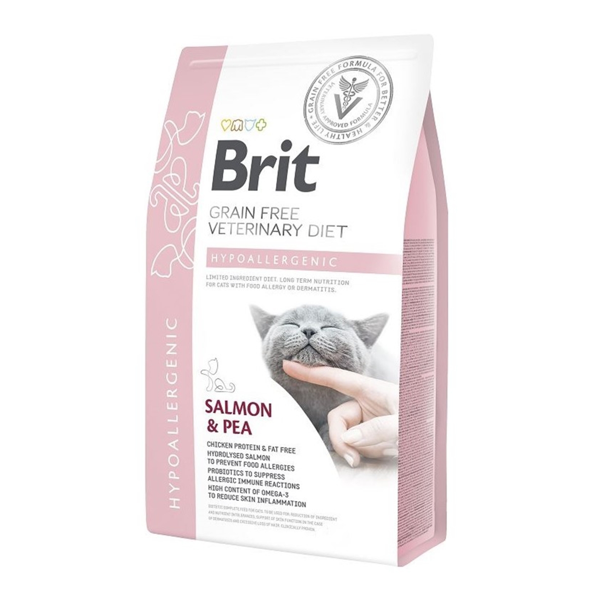 BRIT GF Hypoallergenic sausā barība kaķiem, lasis/zirņi, 5 kg - Produkta attēls