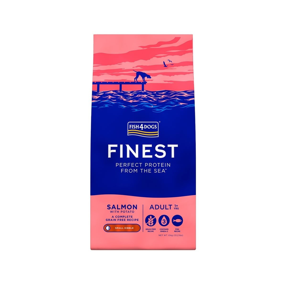 FISH4DOGS Adult sausā barība suņiem, lasis/kartupeļi, 1,5 kg - Produkta attēls