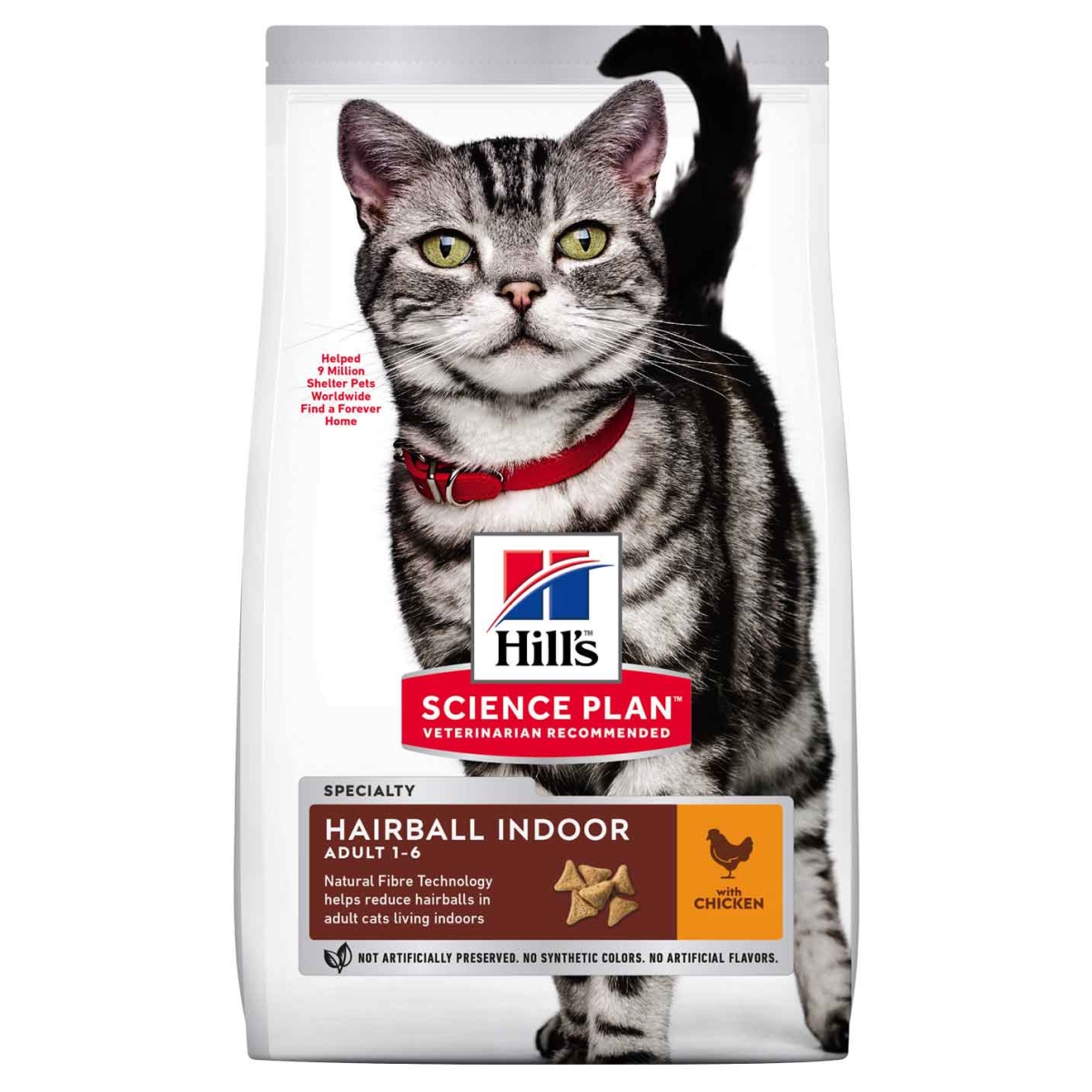 HILL'S SP Hairball Indoor Adult sausā barība kaķiem, vista, 3kg - Produkta attēls