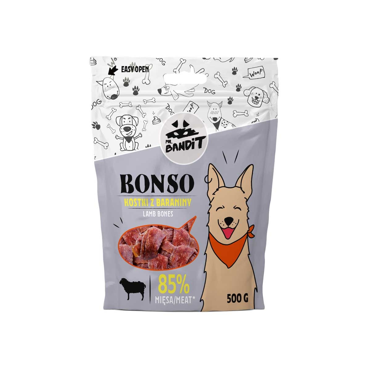 MR.BANDIT Bonso pīles krūtiņa/jēra gaļas kauliņi 500g - Produkta attēls