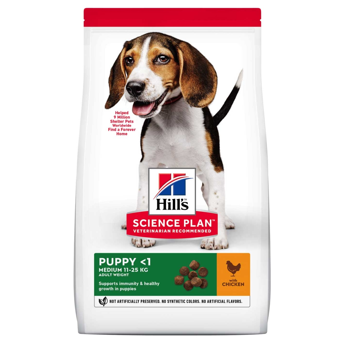 HILL'S SP Puppy Medium sausā barība kucēniem, vista, 800g - Produkta attēls