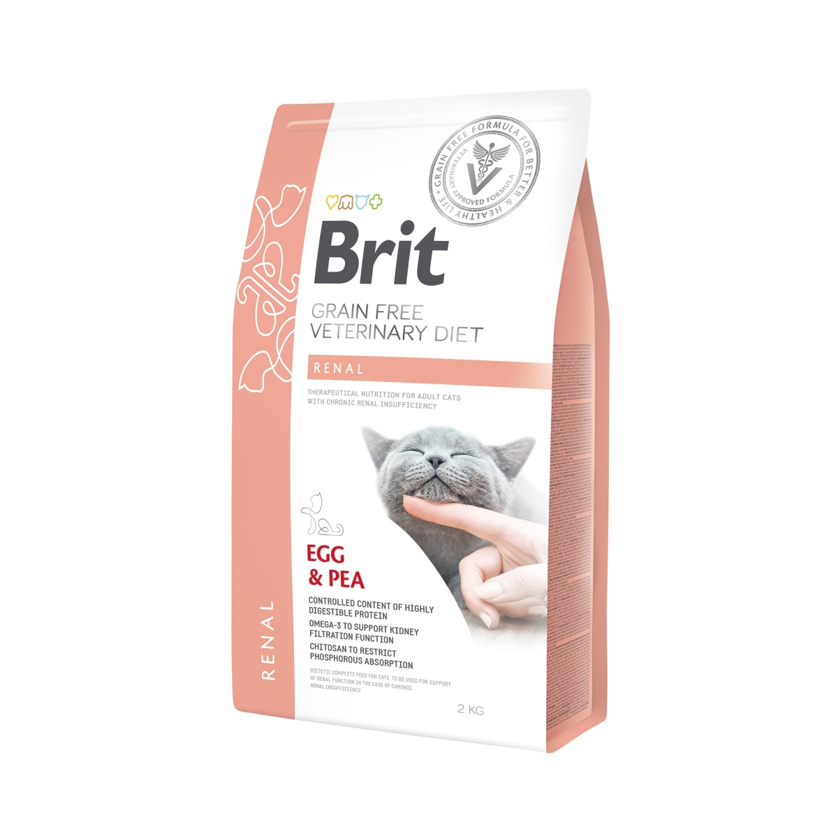 BRIT GF Renal sausā barība kaķiem, olas/zirņi, 2 kg - Produkta attēls