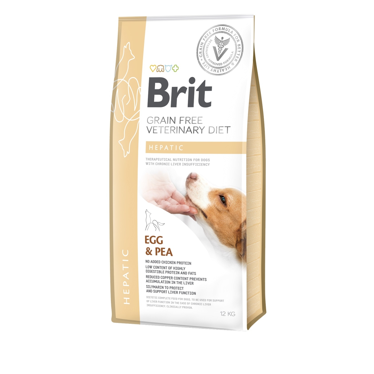 BRIT GF Hepatic sausā barība suņiem, olas/zirņi, 12 kg - Produkta attēls