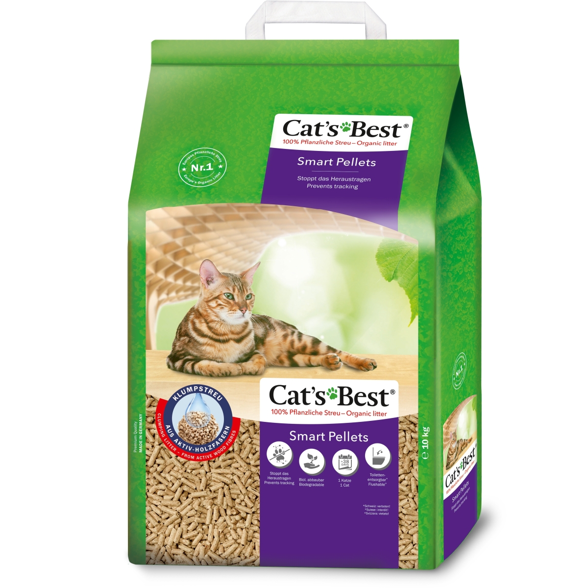 CAT'S BEST Smart Pellets pakaiši kaķu tualetei, 20 L - Produkta attēls