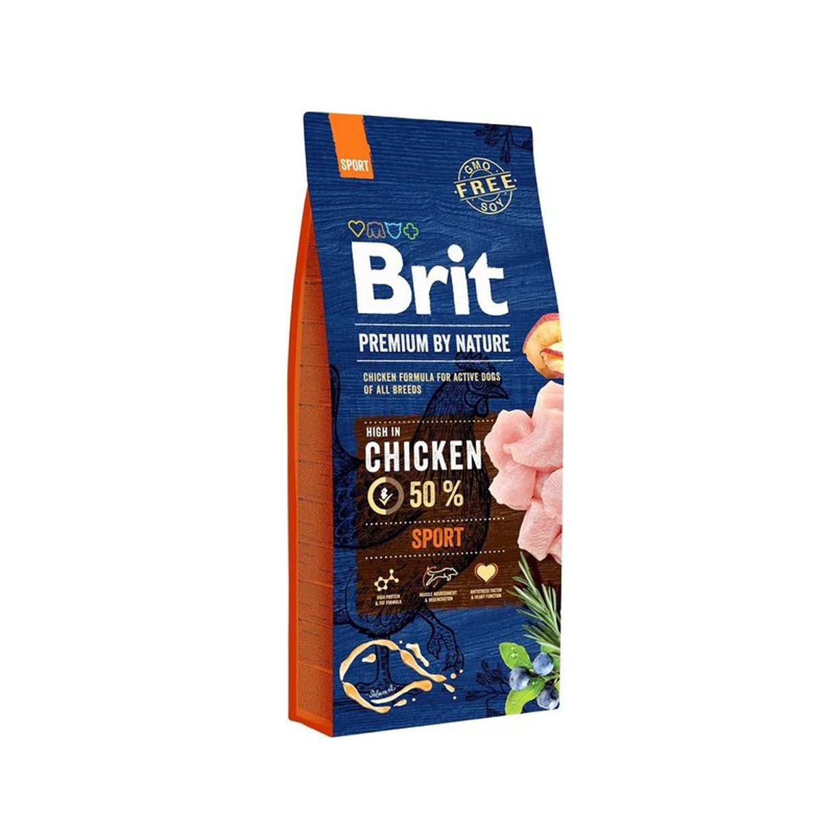 BRIT Premium sausā barība aktīviem suņiem, vista,  15 kg - Produkta attēls