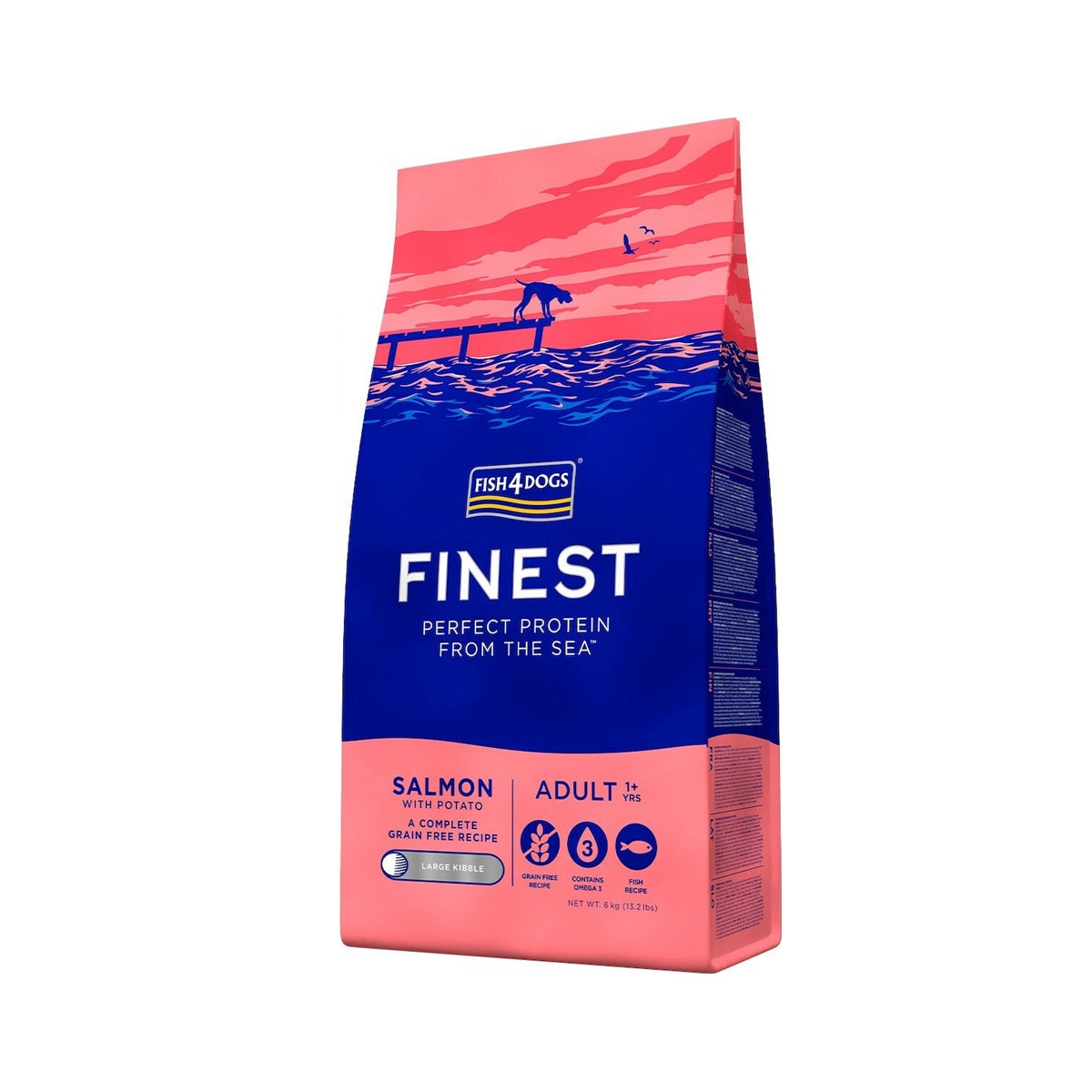 FISH4DOGS Adult sausā barība suņiem, lasis/kartupeļi 1,5kg - Produkta attēls