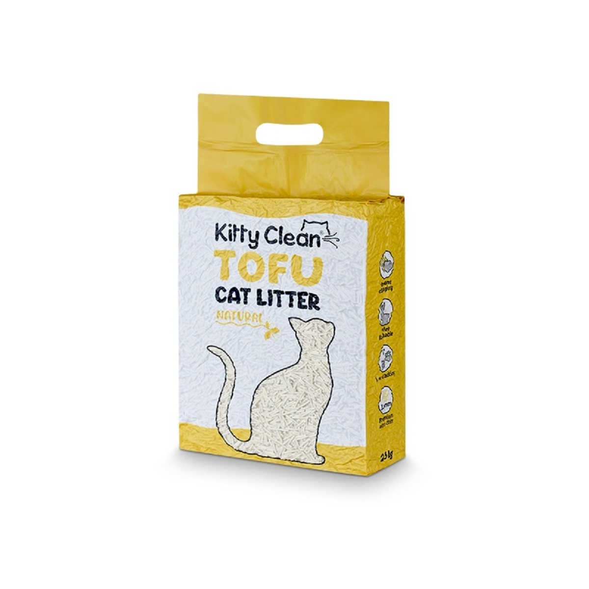 KITTY CLEAN Tofu Natural pakaiši kaķu tualetei, 2.5kg - Produkta attēls