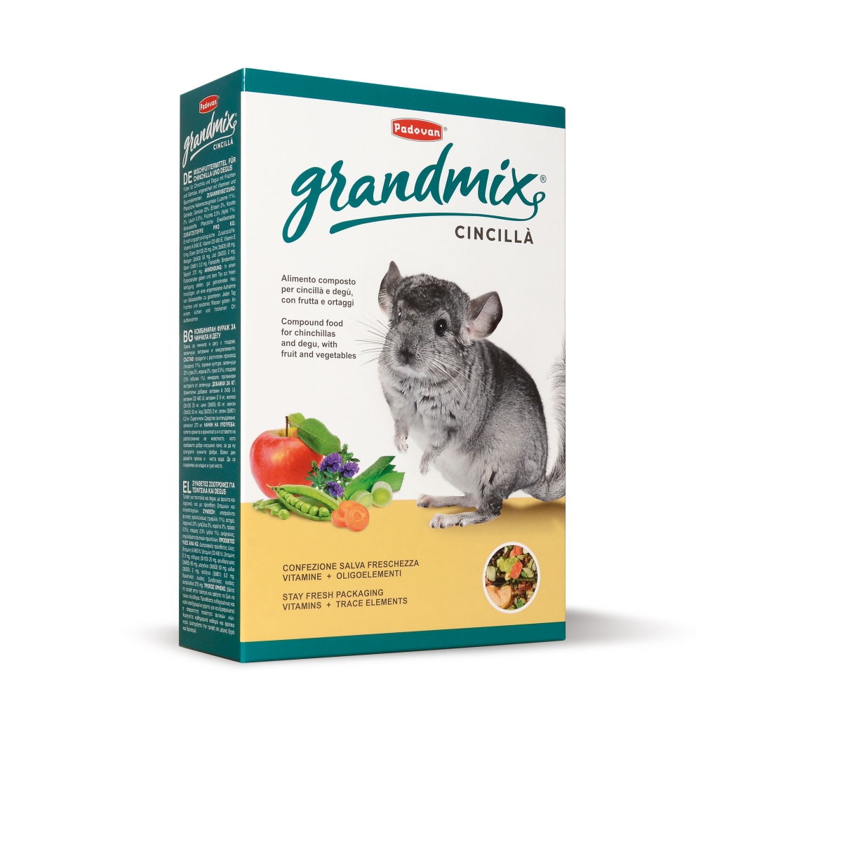 PADOVAN GrandMix pilnvērtīga barība šinšillām un degu, 850g - Produkta attēls