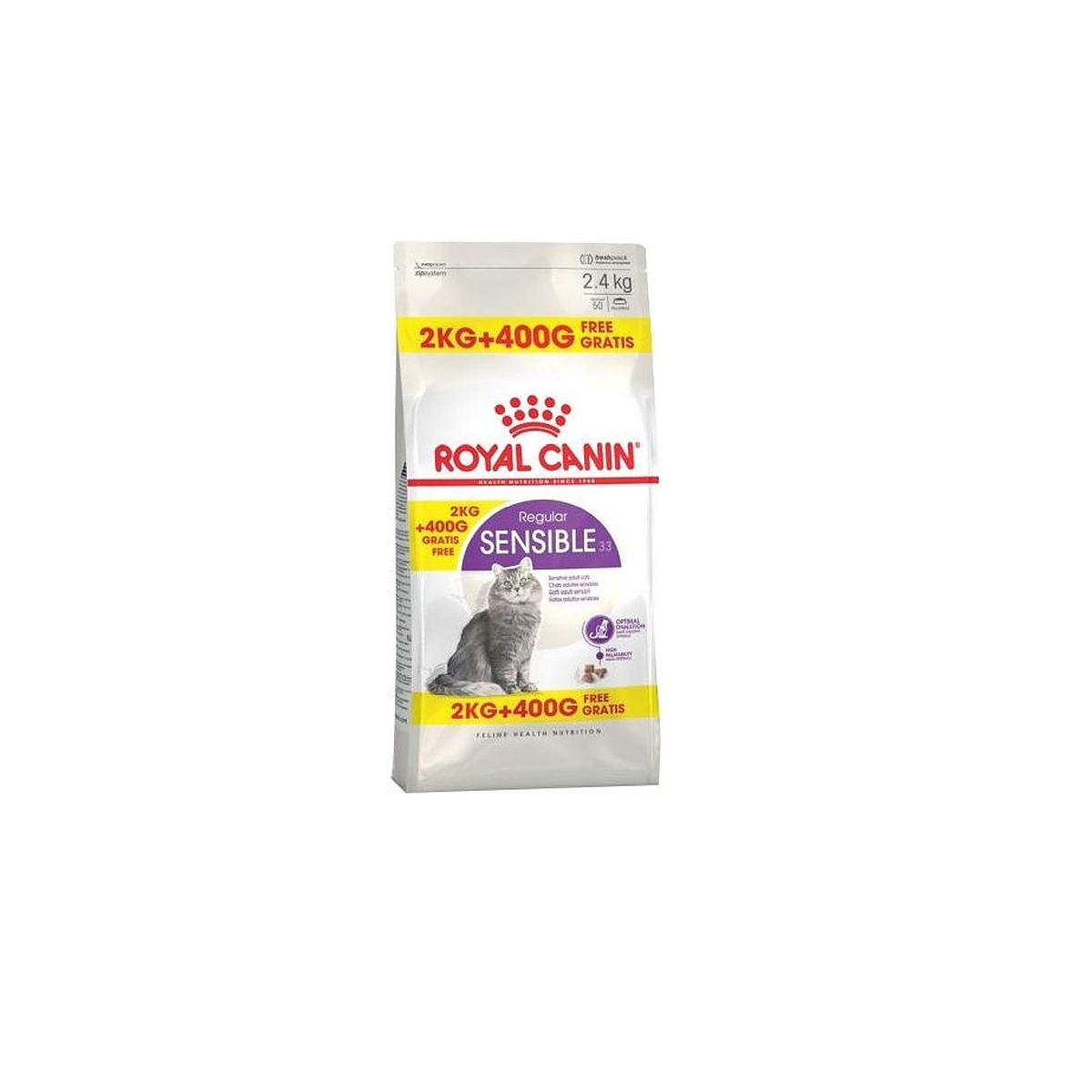 Royal Canin sausā barība kaķiem ar gremošanas traucējumiem, 2kg+400g - Produkta attēls