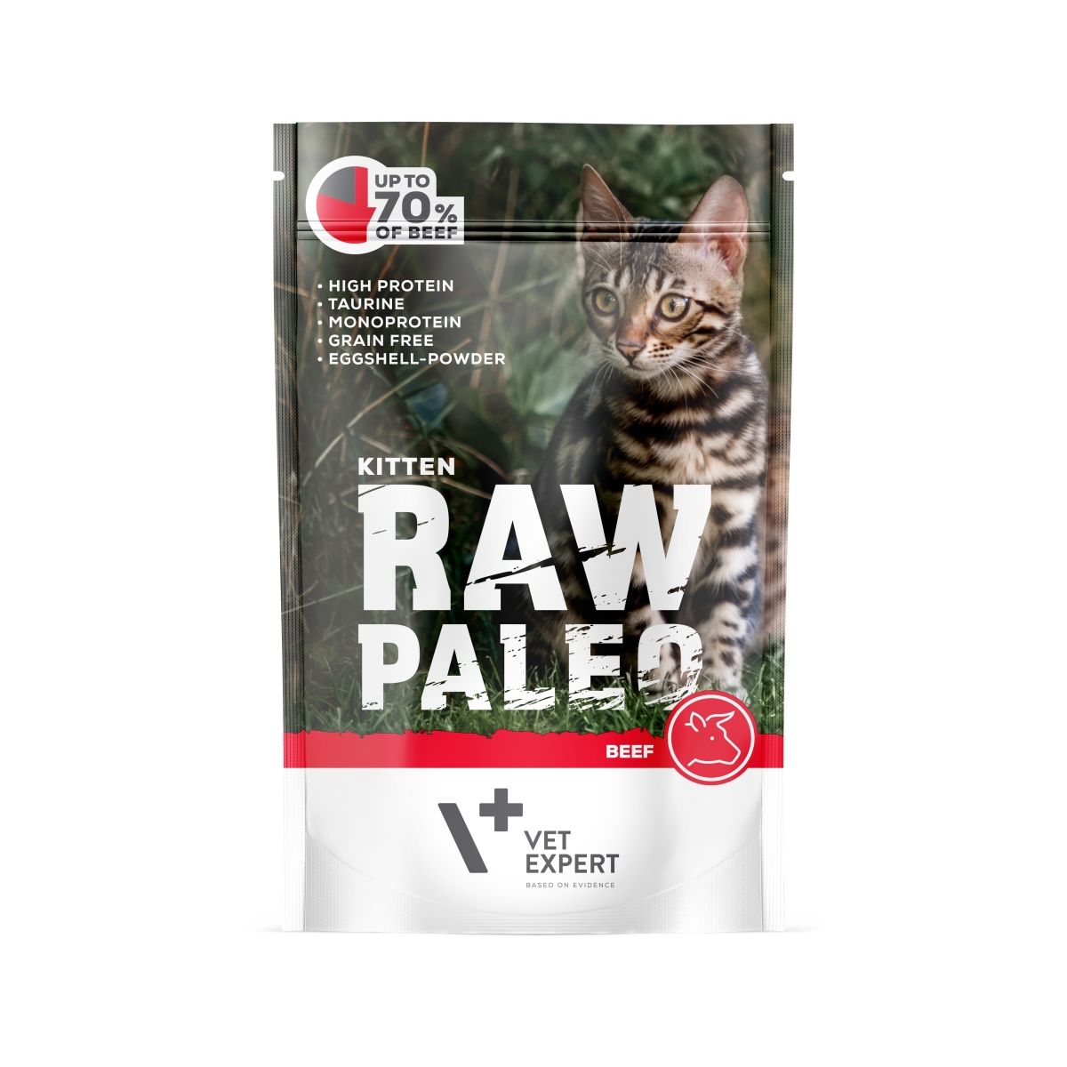 Raw Paleo mitrā barība kaķēniem ar liellopu, 100g - Produkta attēls