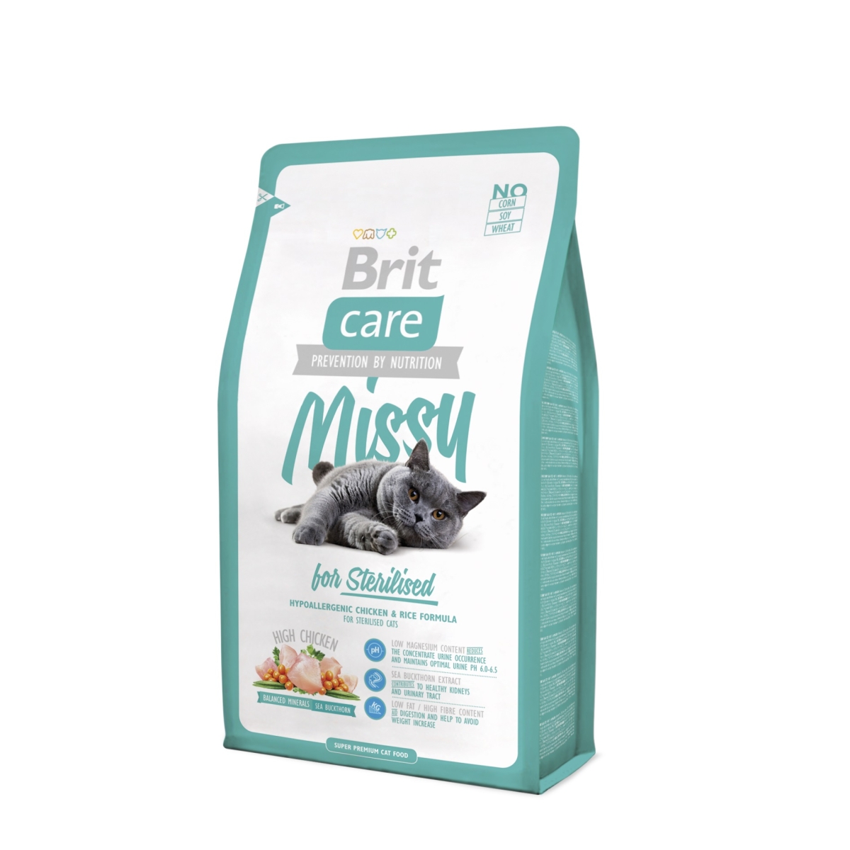 Brit Care Missy Sterilised sausā barība kaķiem vista/rīsi 2kg - Produkta attēls