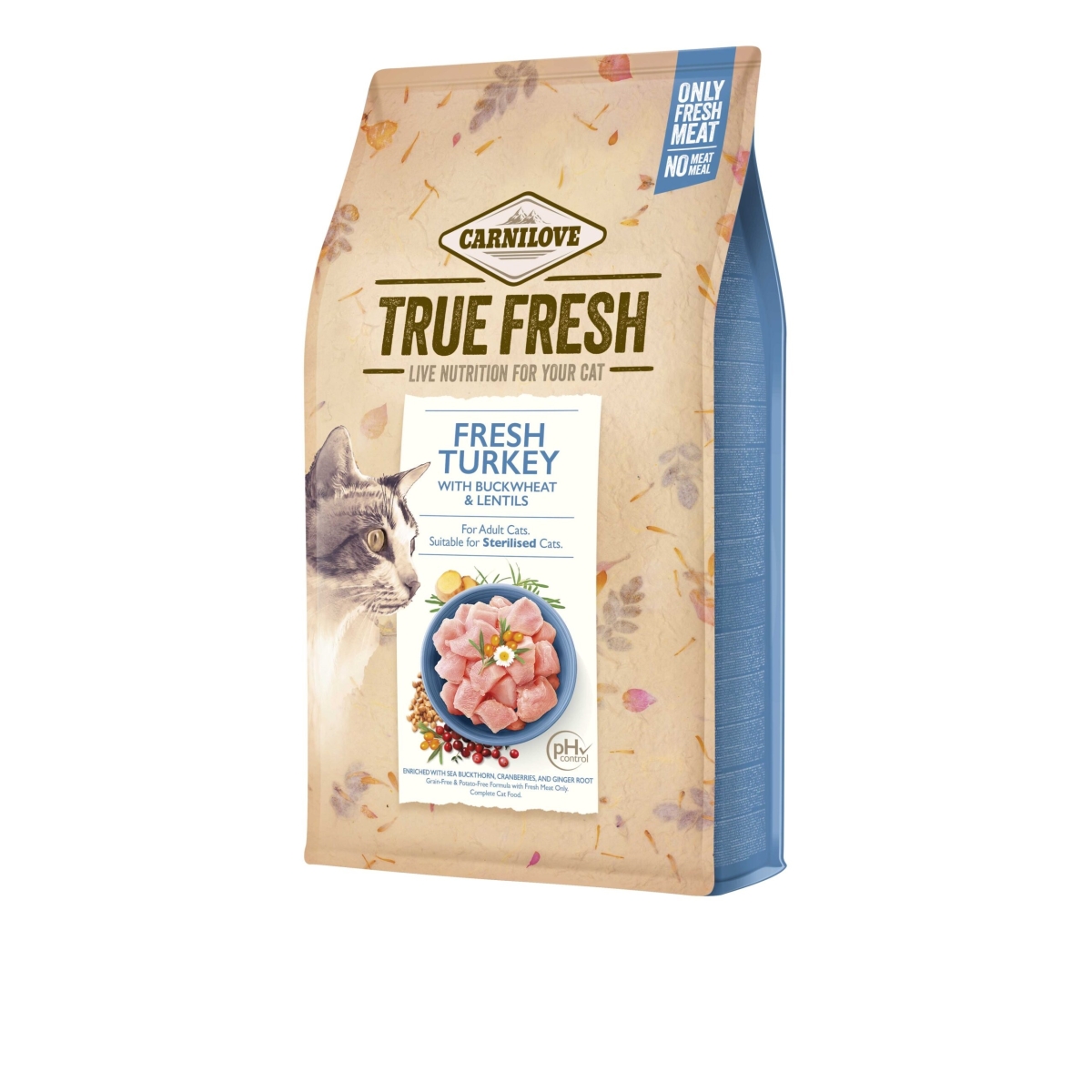 CARNILOVE True Fresh sausā barība kaķiem, tītars, 1,8kg - Produkta attēls