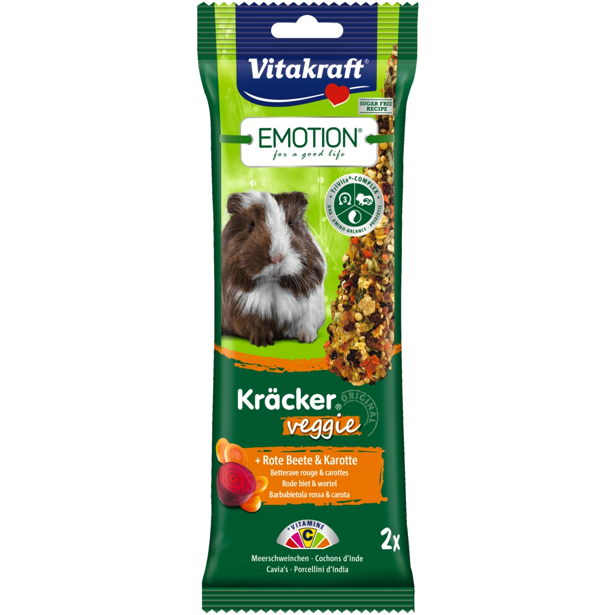 VITAKRAFT KRÄCKER gardums jūrascūciņām dārzeņi/bietes, 2gb - Produkta attēls