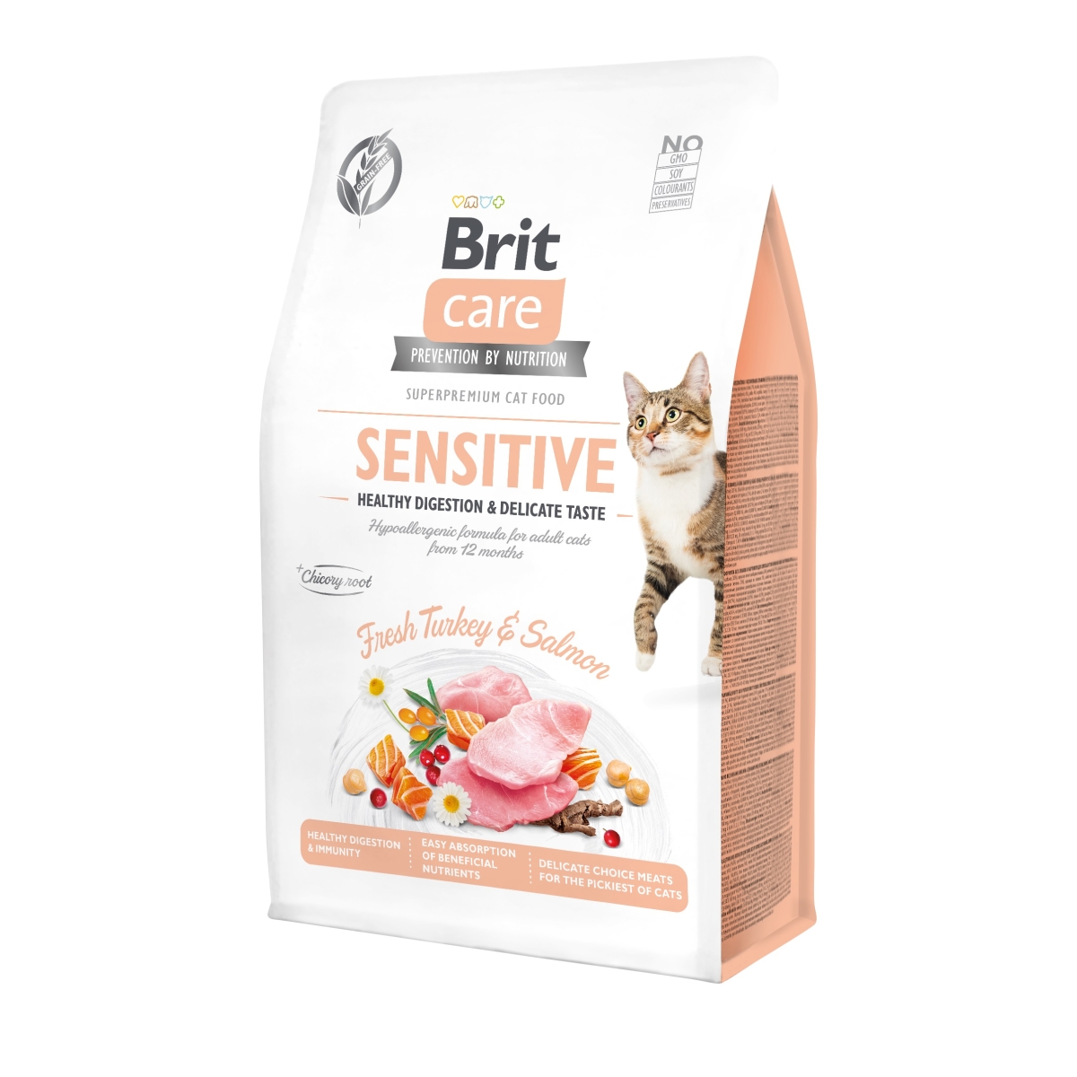 BRIT Care Sensitive sausā barība kaķiem tītars/lasis 7kg - Produkta attēls