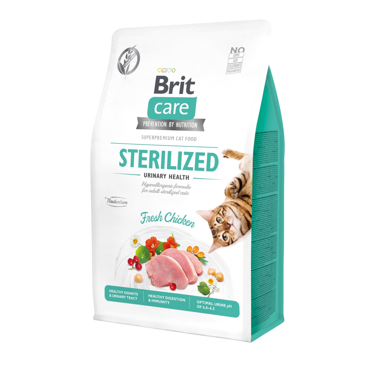 BRIT Care barība sterilizētiem kaķiem urīnceļu veselībai,vista, 2 kg - Produkta attēls