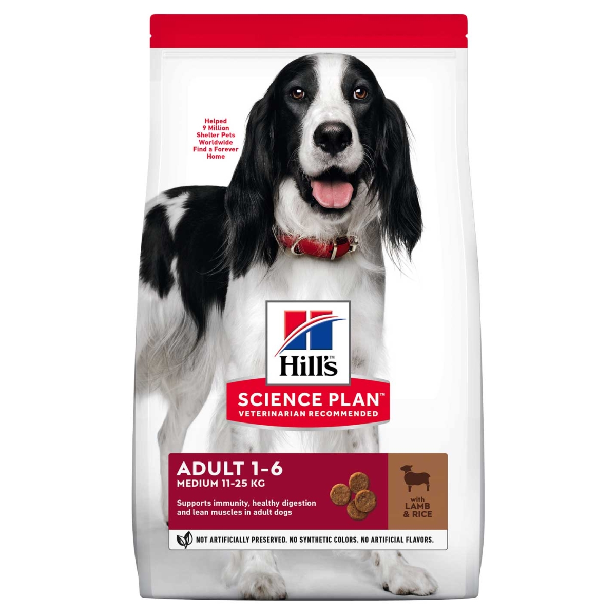 HILL'S SP Adult Medium sausā barība suņiem, jērs/rīsi, 2,5kg - Produkta attēls