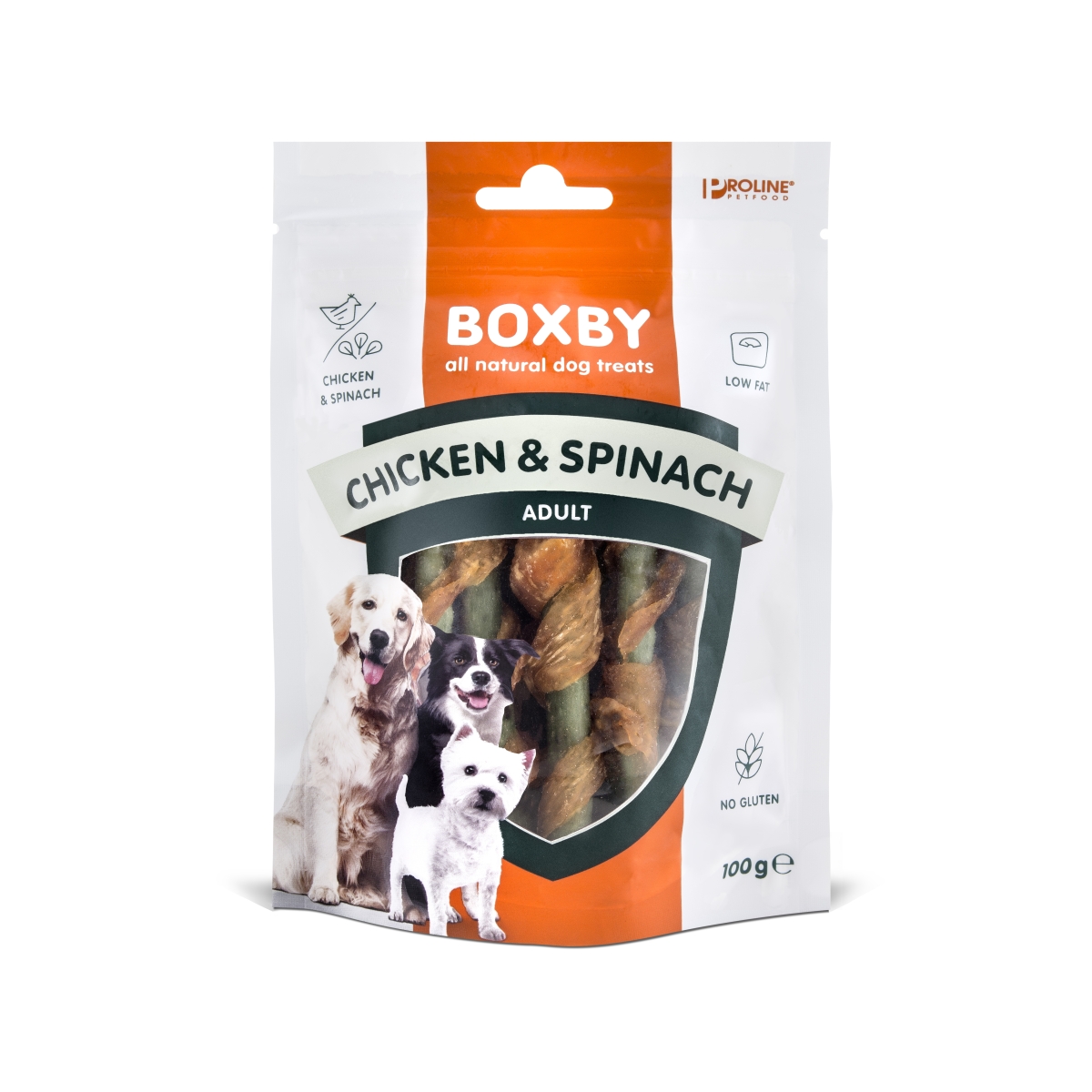 BOXBY kārums suņiem Chicken/Spinach 100 g