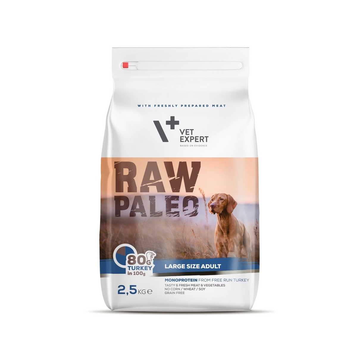 RAW PALEO Adult sausā barība lielo šķirņu suņiem, tītars, 2,5 kg - Produkta attēls