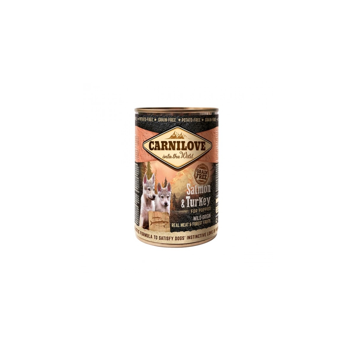 CARNILOVE Wild Meat mitrā barība kucēniem lasis/tītars 400g - Produkta attēls