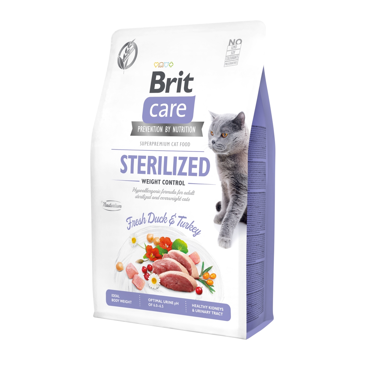 BRIT Care Weight Control barība sterilizētiem kaķiem pīle/tītars 400g - Produkta attēls