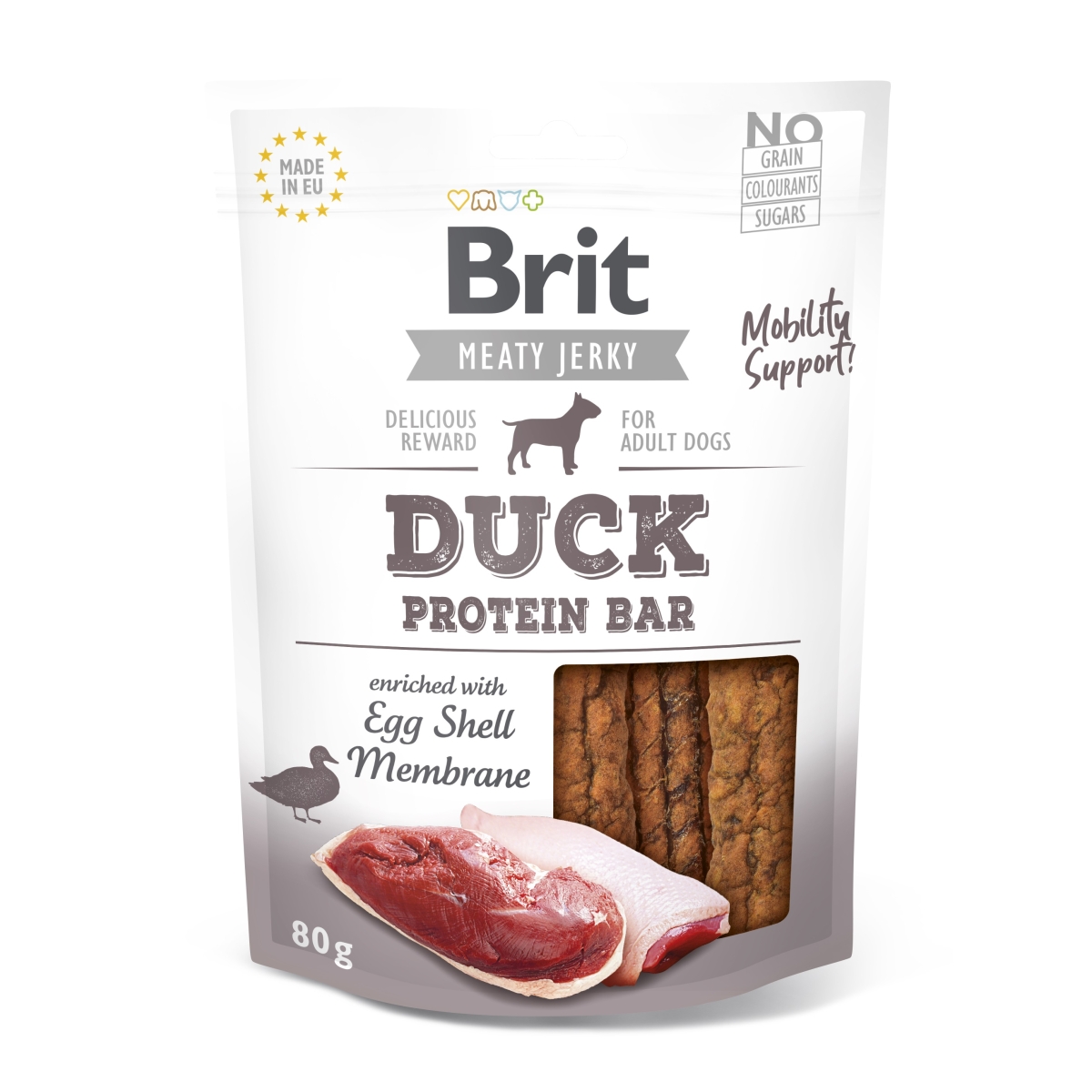 BRIT Jerky proteīna gardumi suņiem ar pīles gaļu 80g - Produkta attēls