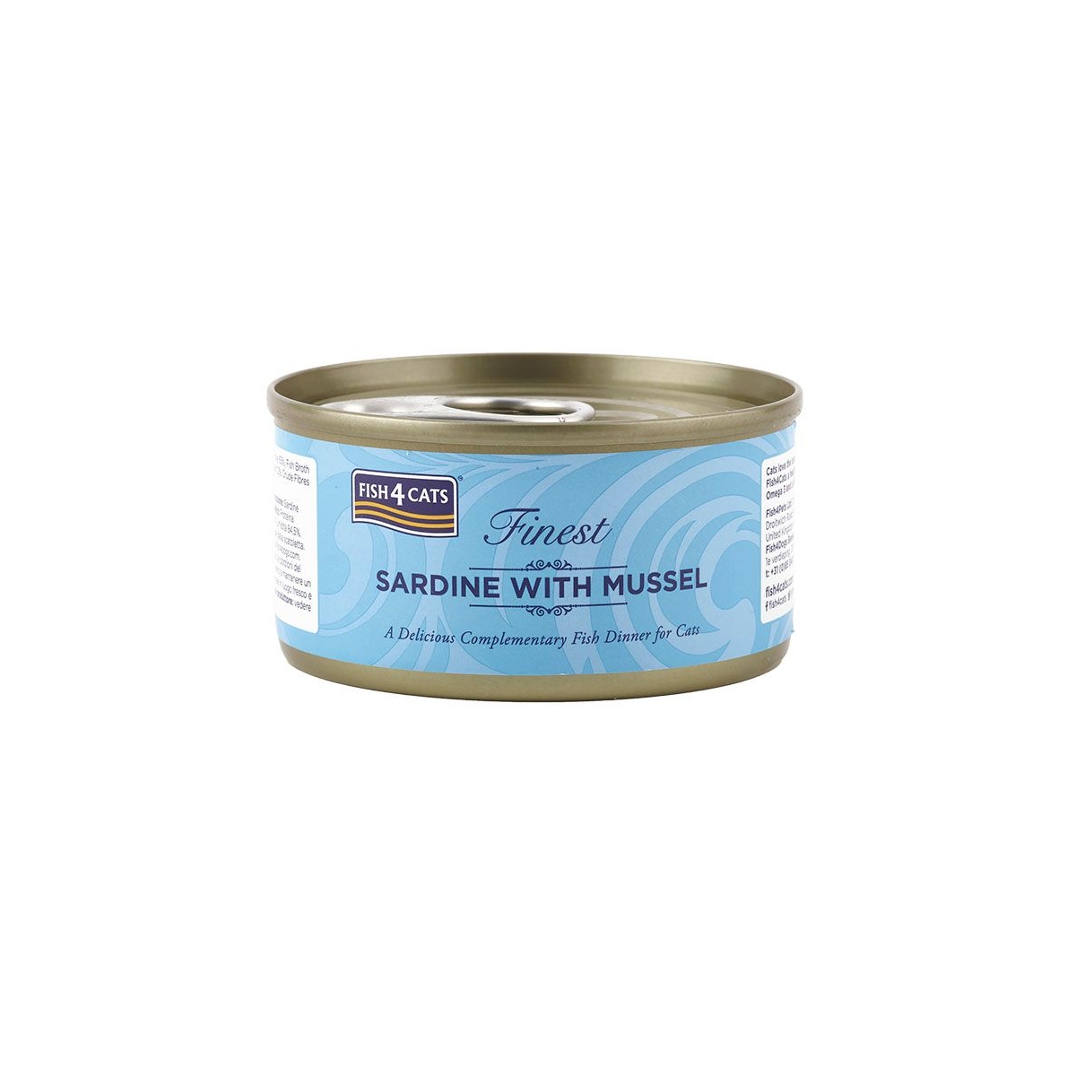 FISH4CATS mitrā barība kaķiem, sardīnes/gliemenes, 70 g - Produkta attēls