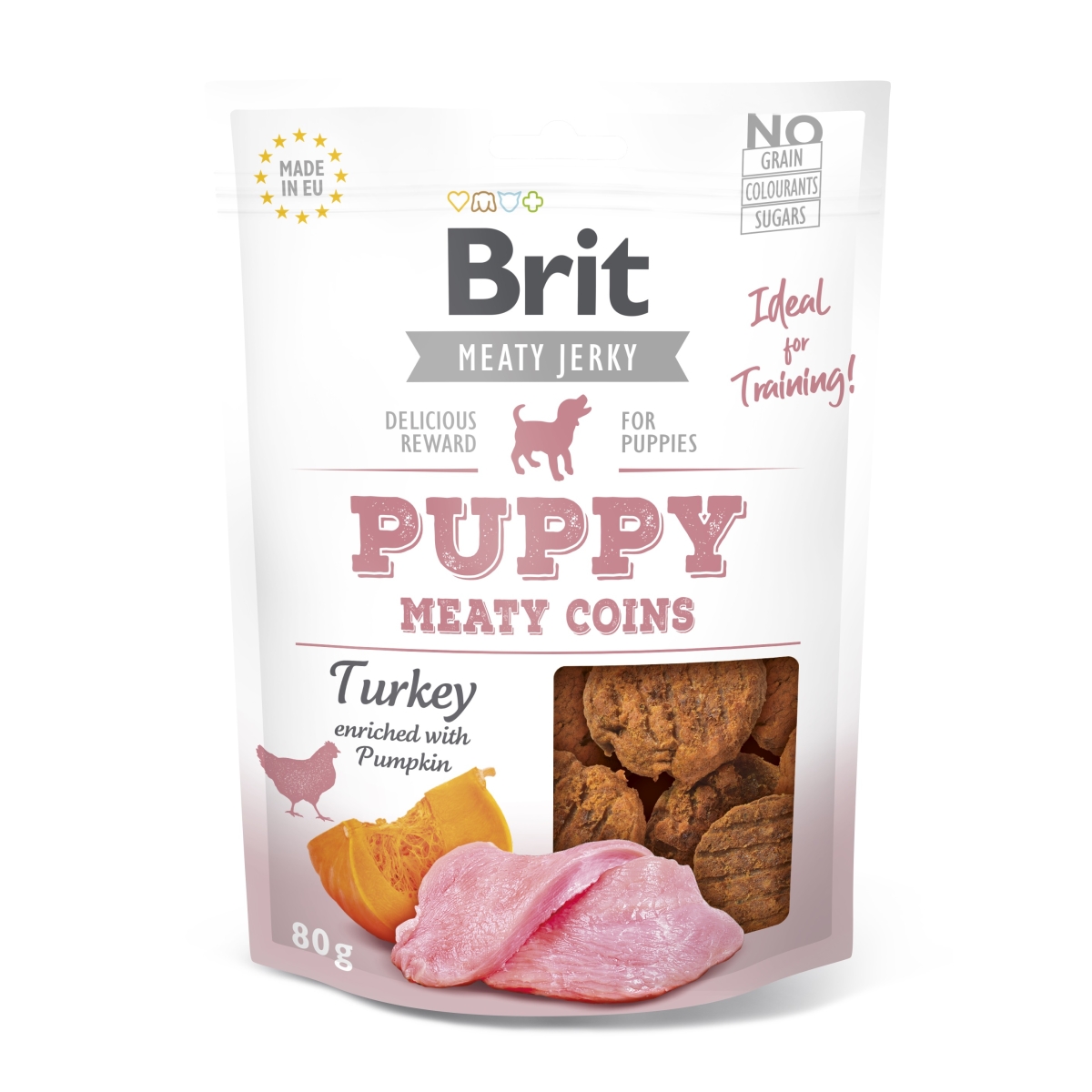 BRIT Jerky kārumi kucēniem ar tītara gaļu 80g - Produkta attēls