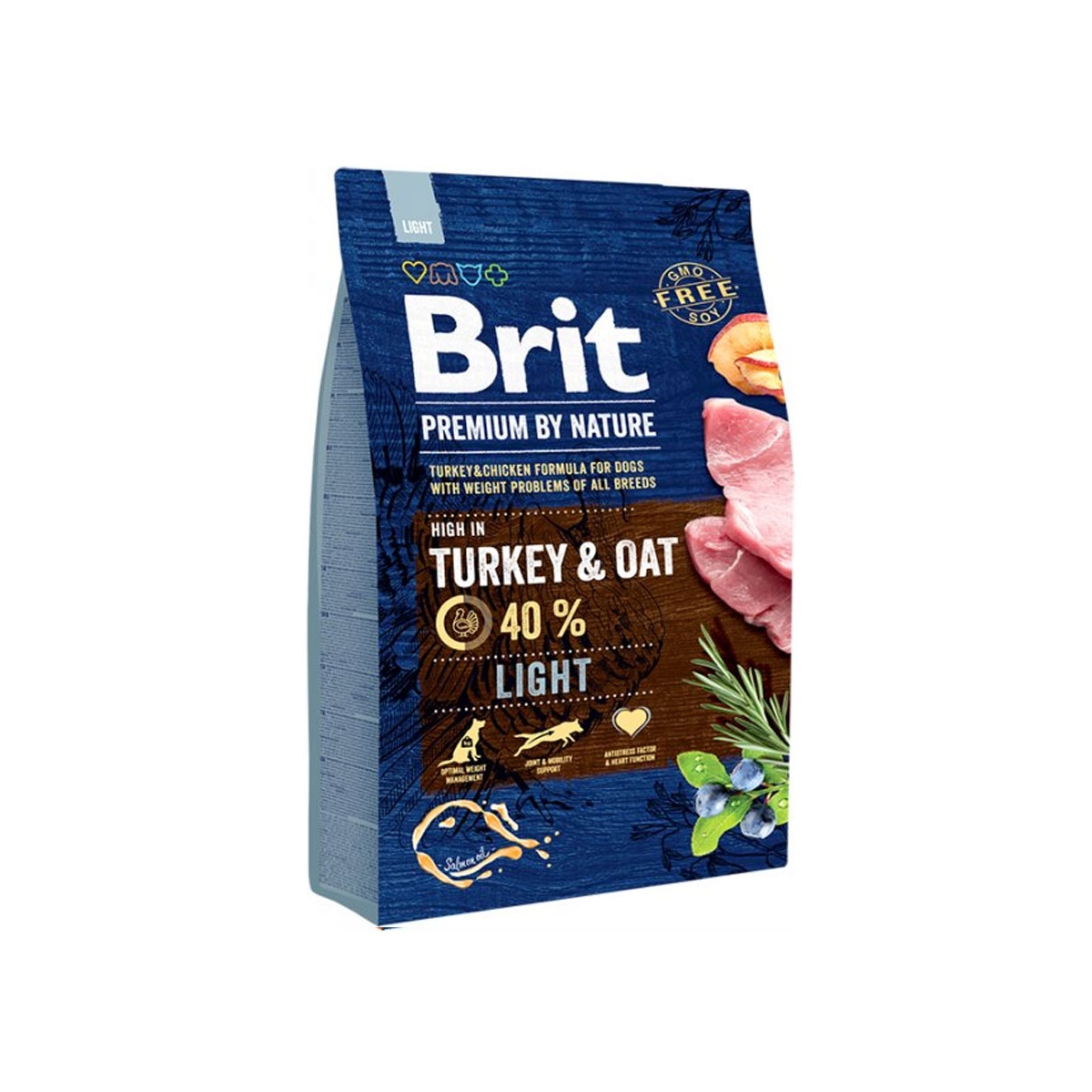 BRIT Premium Light sausā barība suņiem tītars/auzas 3 kg - Produkta attēls