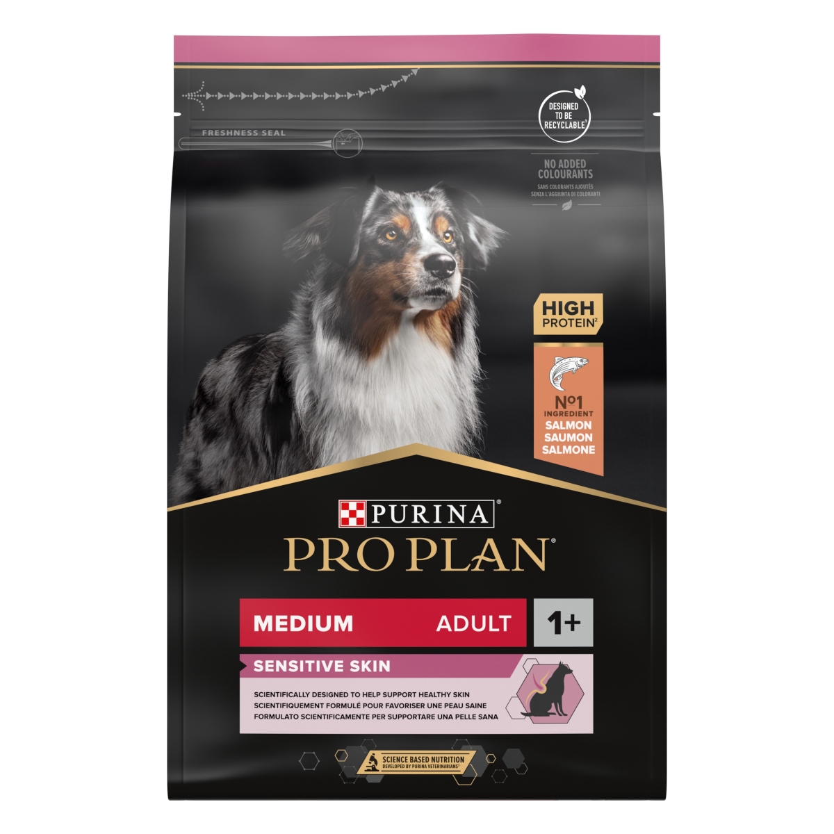 PRO PLAN Adult Medium Sensitive sausā barība suņiem, lasis, 3kg