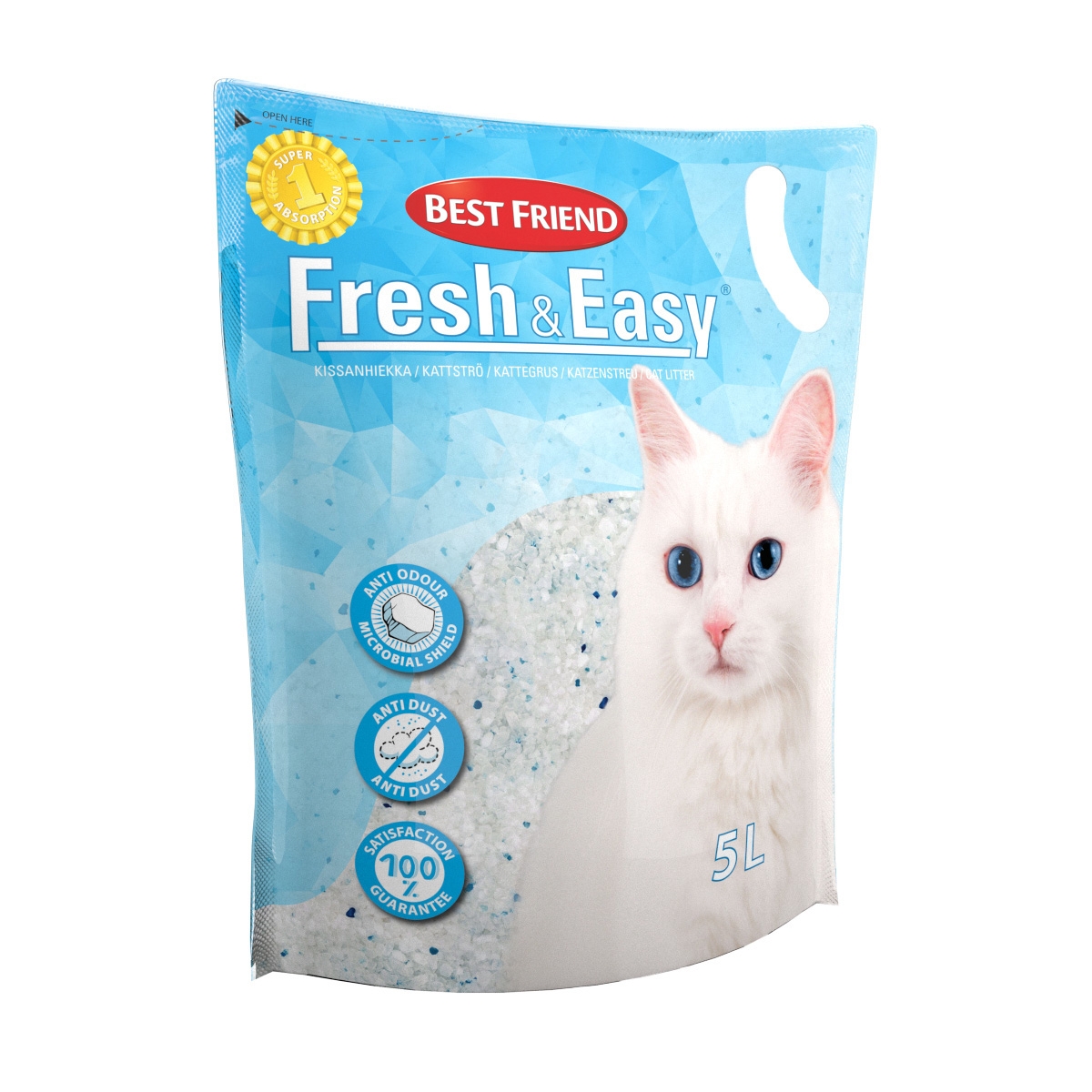 Best Friend Fresh&Easy silikāta kaķu smiltis, 5 L