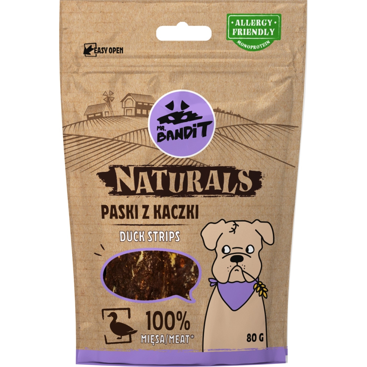 MR.BANDIT Naturals pīles gaļas sloksnītes 80g - Produkta attēls