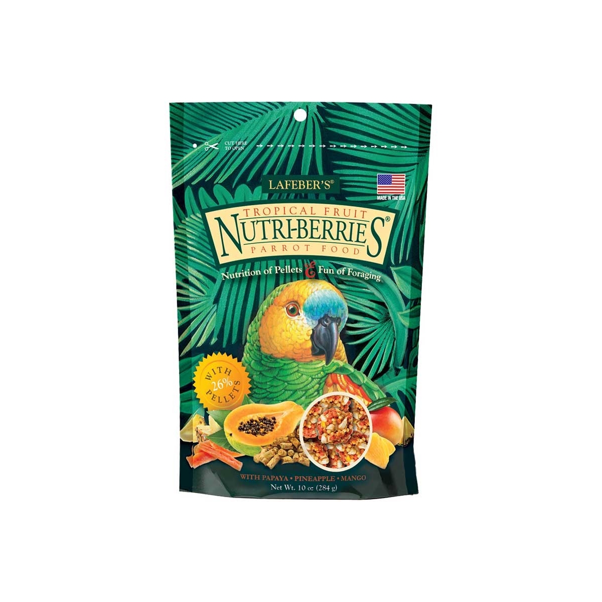 Nutri-Berries Tropical Fruit pilnvērtīga barība papagaiļiem 284g - Produkta attēls