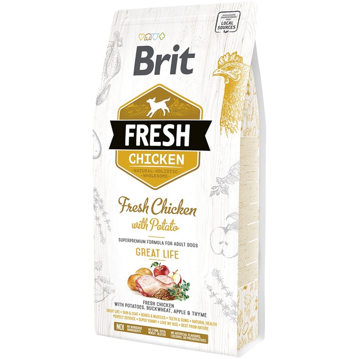 BRIT Fresh sausā barība suņiem vista/kartupeļi 2,5kg - Produkta attēls