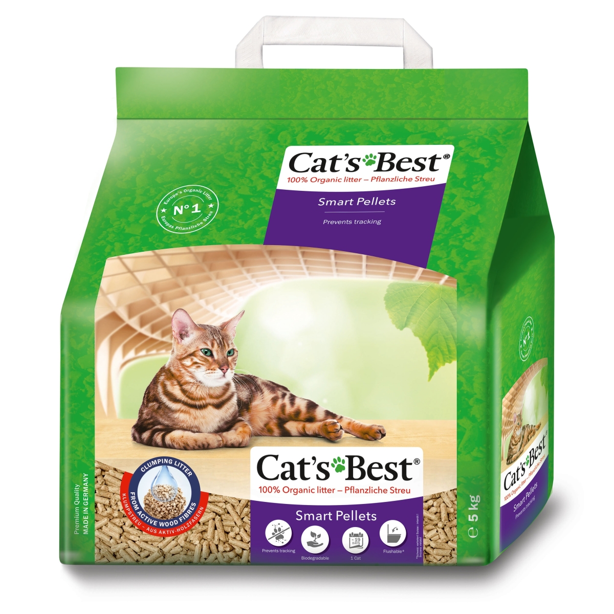 CAT'S BEST Smart Pellets pakaiši kaķu tualetei, 10 L - Produkta attēls