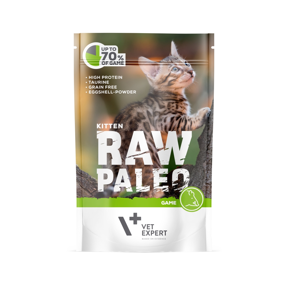 RAW PALEO Kitten mitrā barība kaķēniem, medījums, 100g - Produkta attēls