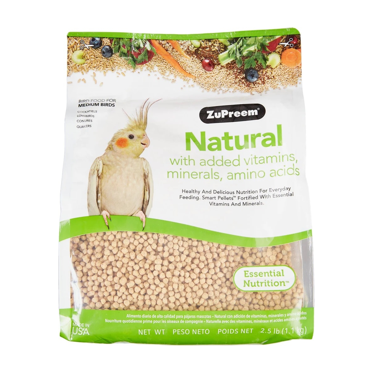 ZUPREEM Natural putnu barība - vidēji lieliem putniem,1kg - Produkta attēls