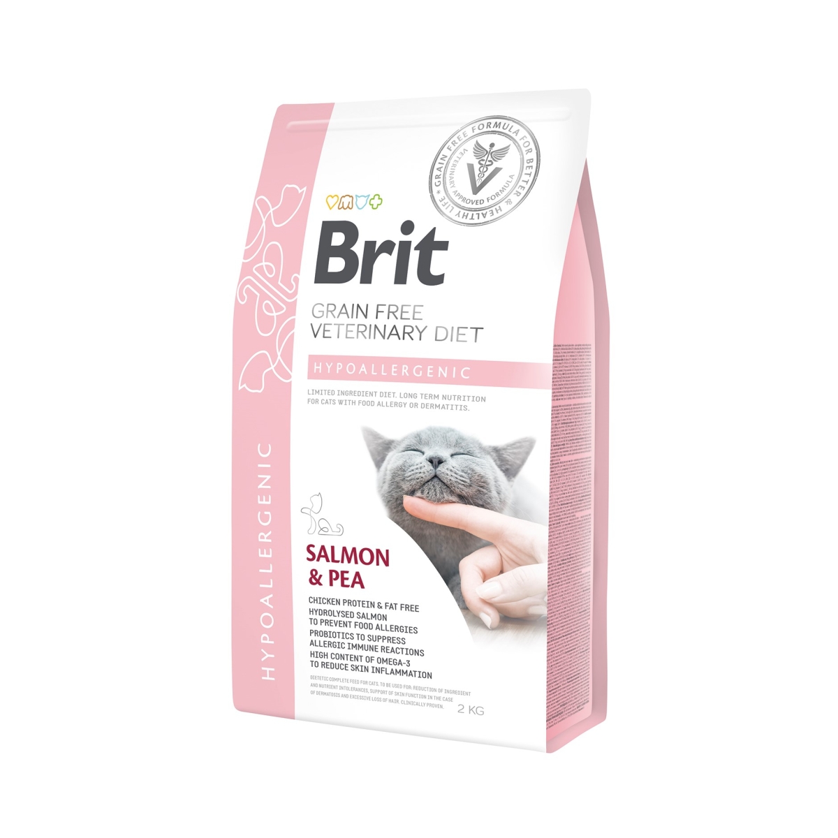 BRIT GF Hypoallergenic sausā barība kaķiem, lasis/zirņi, 2kg - Produkta attēls