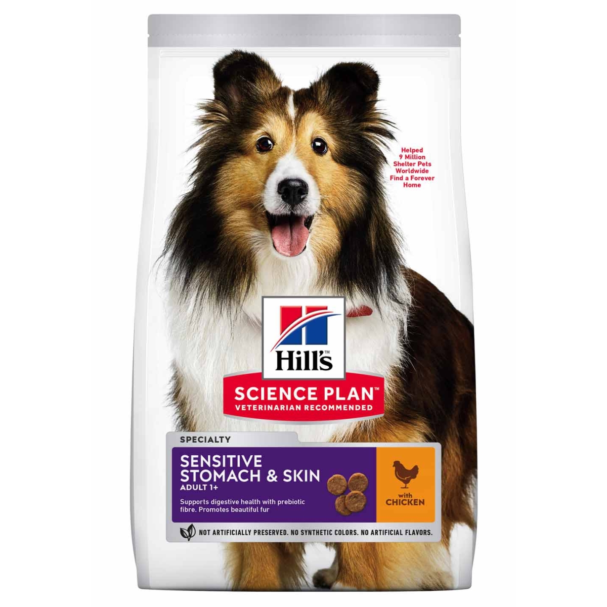 HILL'S SP Sensitive Stomach&Skin Med sausā barība suņiem, vista, 14kg - Produkta attēls