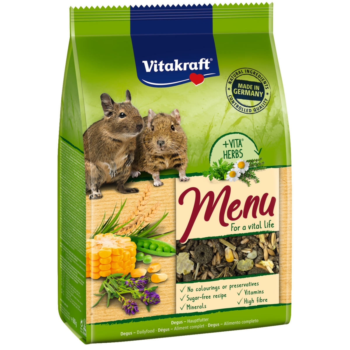 VITAKRAFT Degu Menu Vital barība degu 600g - Produkta attēls