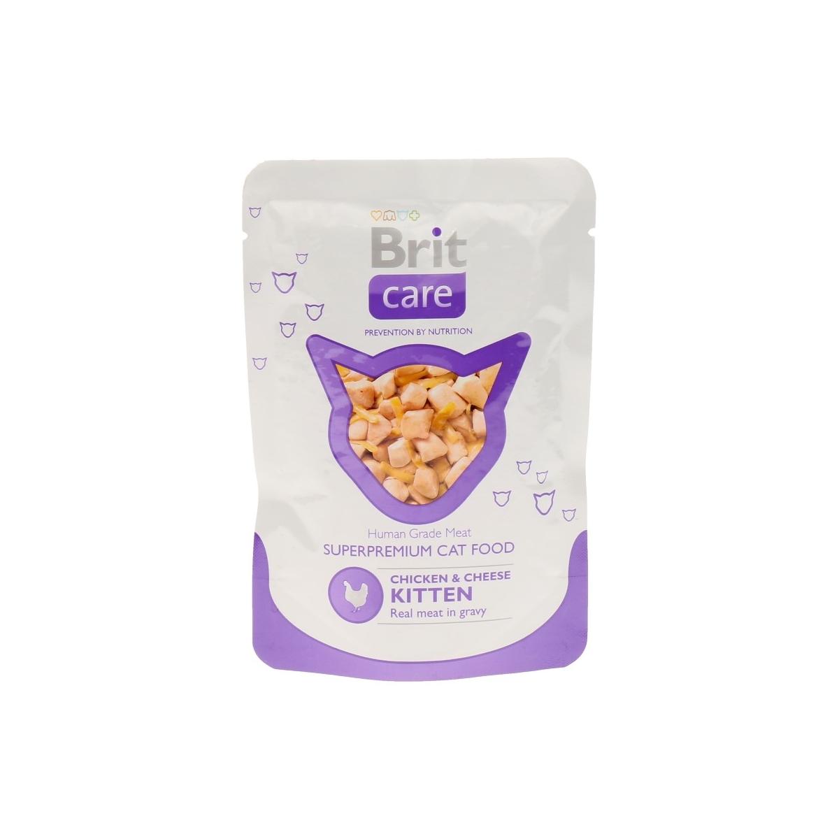 Brit Care mitrā barība kaķēniem Crazy ar vistu/sieru 80g - Produkta attēls