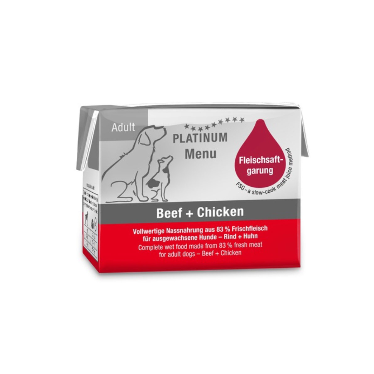 PLATINUM mitrā barība suņiem, liellops/vista, 90g - Produkta attēls