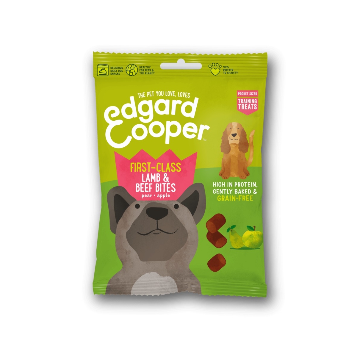 EDGARD COOPER suņu kārumi jēra/liellopa gabaliņi, 50g - Produkta attēls