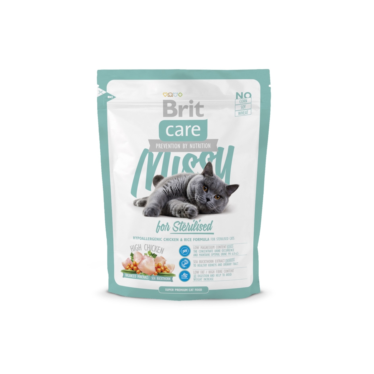 Brit Care barība steril. kaķiem Missy ar vistu/rīsiem 0,4kg - Produkta attēls