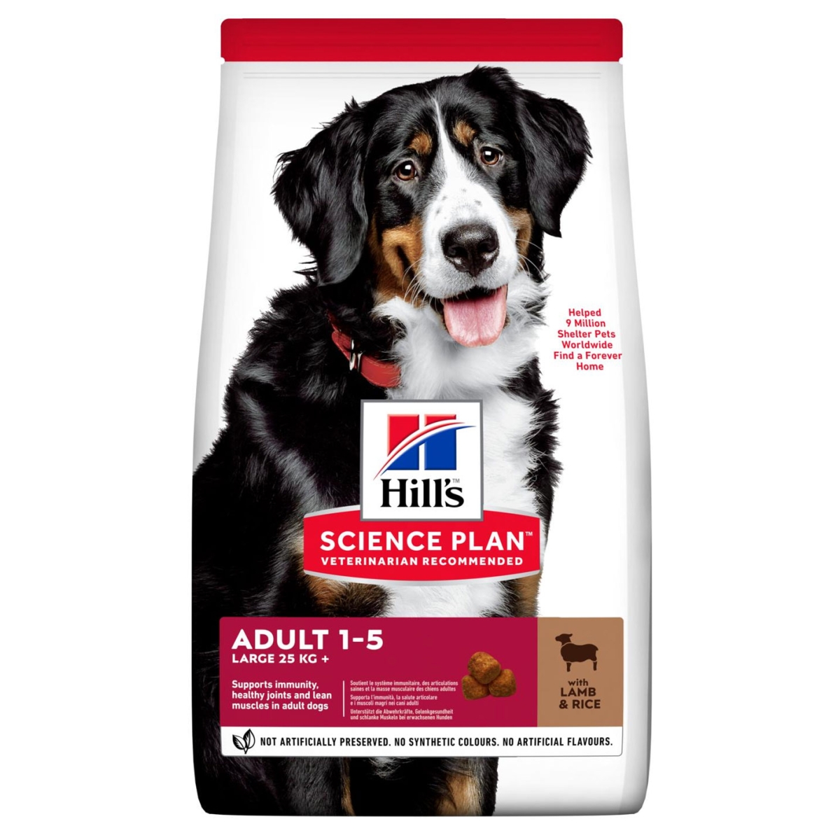 HILL'S SP Adult Large sausā barība suņiem, jērs/rīsi, 14kg - Produkta attēls