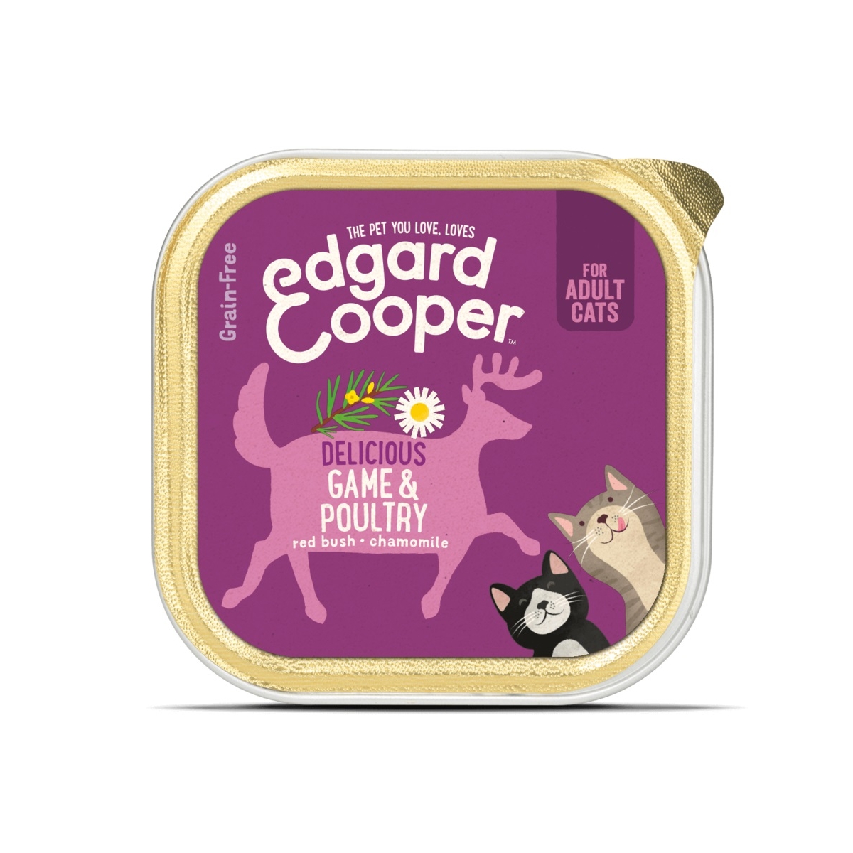 Edgard Cooper Delicious konservi kaķiem ar vistas gaļu un medījumu, 85 g - Produkta attēls