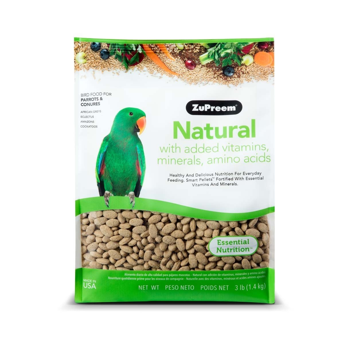 ZUPREEM Natural putnu barība - papagaiļiem 1,1kg - Produkta attēls