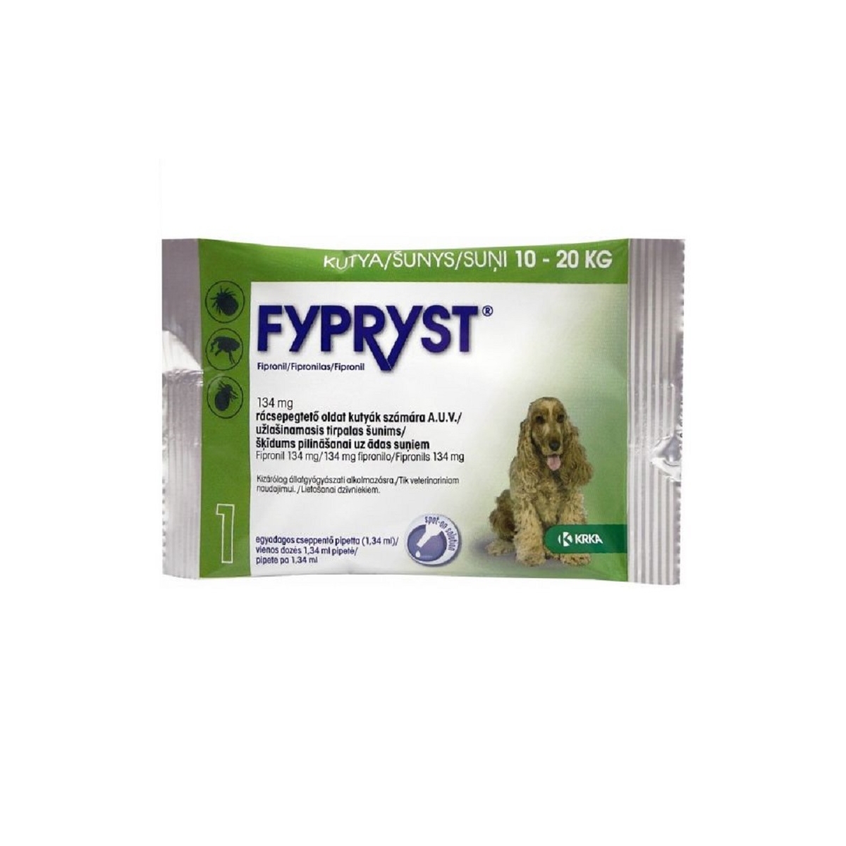 Fypryst Combo pret ērcēm blusām utīm pilieni suņiem 10-20kg 10gab - Produkta attēls